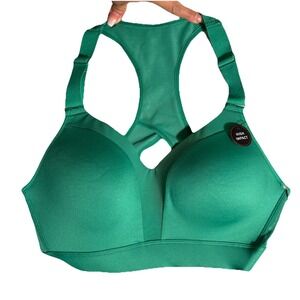 Spider High Impact Active‎ Sports Bra Women's Racer Back Green Size M Padded NWT